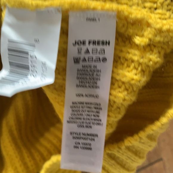 🌈 5/$25 JOE Fresh mustard yellow cables knit over sized sweater - Picture 7 of 8